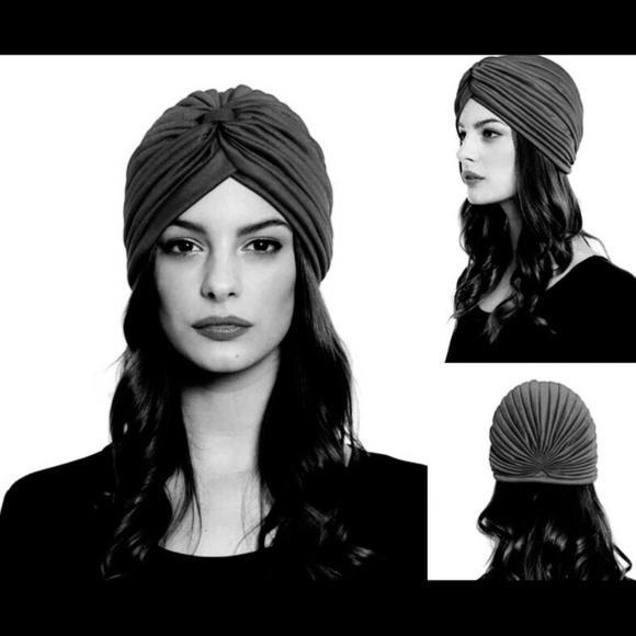 Fashion polka dot pin-up boho chic gypsy wrap hat - Picture 2 of 8